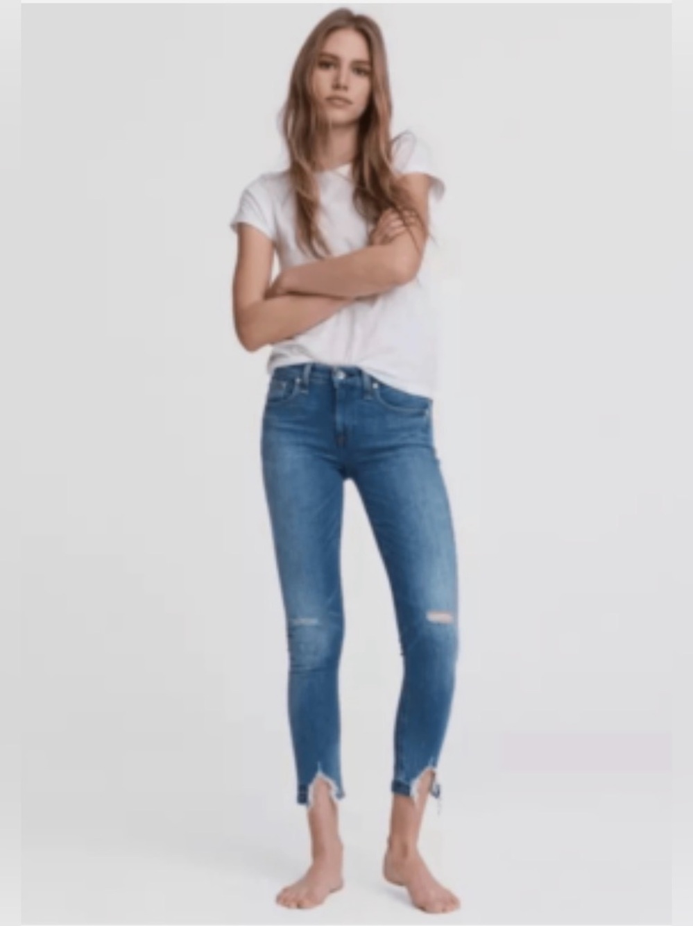 Rag & Bone Cate Mid-Rise Ankle Skinny Jeans In Hazy Daze